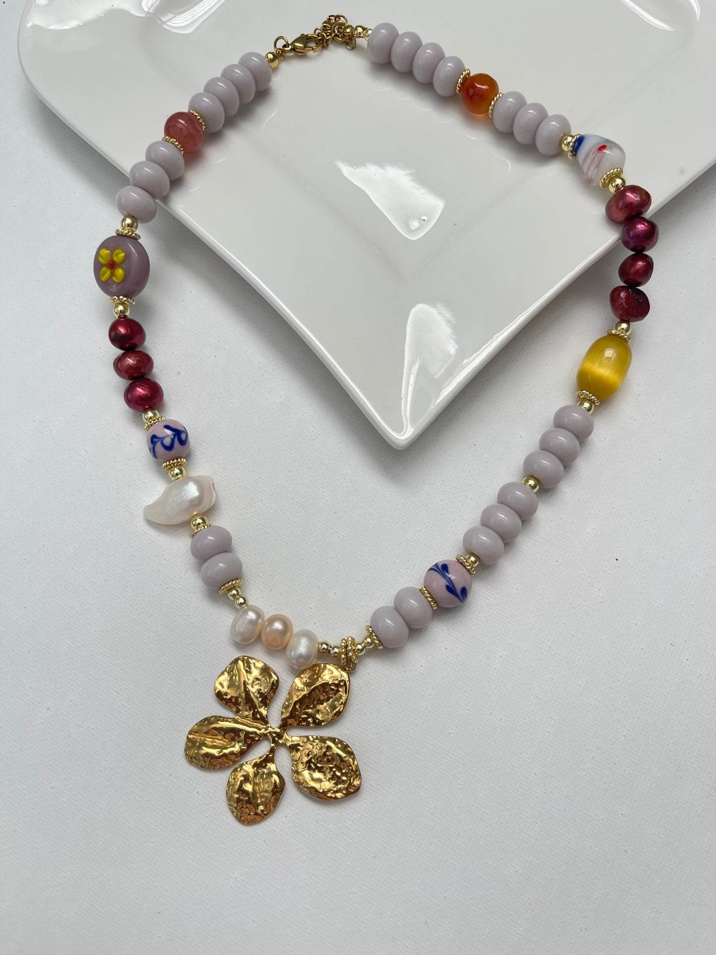Florentina Necklance, flores, Lila 